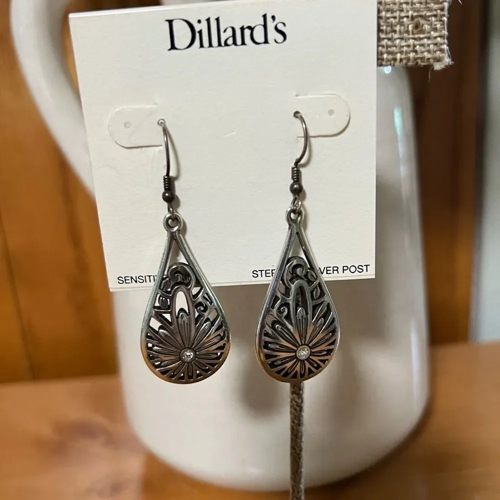Dillard’s Silver Filigree Drop Earrings #DILL1